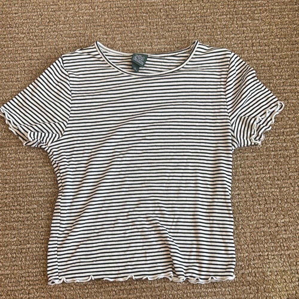 Wild Fable Striped Black and White Women's Top - XS